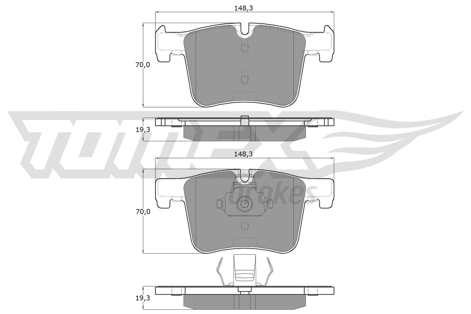 Sada brzdových platničiek kotúčovej brzdy TOMEX Brakes